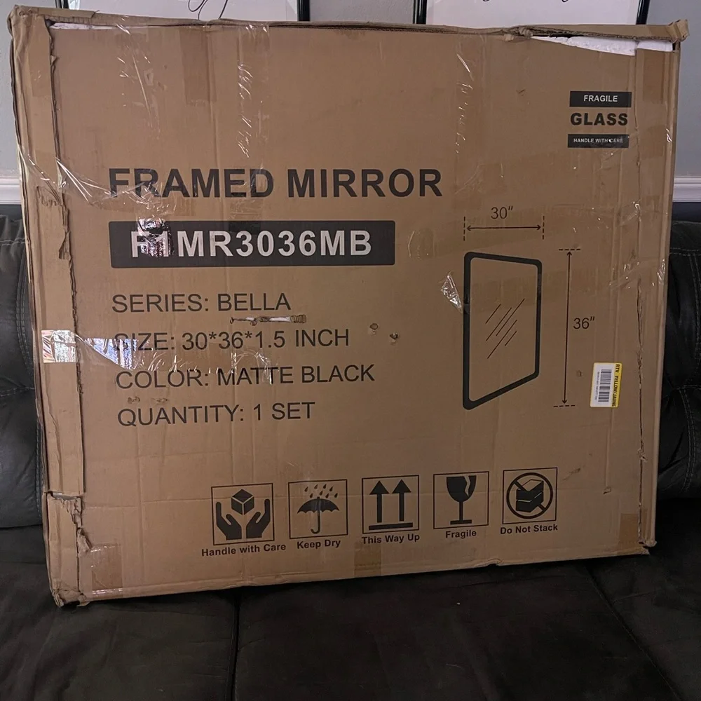 22 in. W x 40 in. H Rectangular Metal Framed Wall Mount Bathroom Vanity Mirror